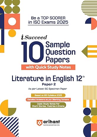 i-Succeed 10 Sample Question Papers Literature in English (Paper 2) Class 12th I For ISC Exams 2025